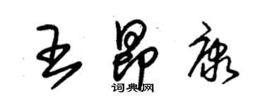 朱錫榮王昂康草書個性簽名怎么寫