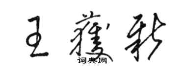 駱恆光王獲新草書個性簽名怎么寫