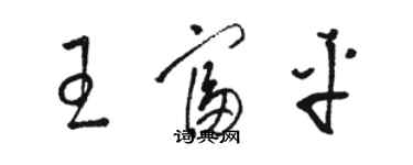 駱恆光王富平草書個性簽名怎么寫