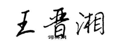 王正良王晉湘行書個性簽名怎么寫