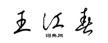 梁錦英王江春草書個性簽名怎么寫