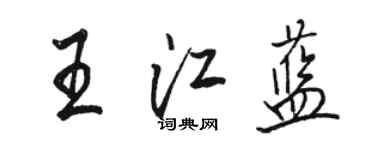 駱恆光王江藍行書個性簽名怎么寫