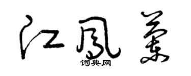 曾慶福江鳳蘭草書個性簽名怎么寫