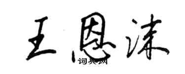 王正良王恩沫行書個性簽名怎么寫