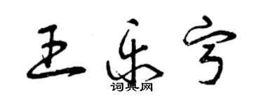 曾慶福王樂寧草書個性簽名怎么寫