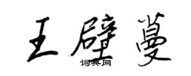 王正良王壁蔓行書個性簽名怎么寫