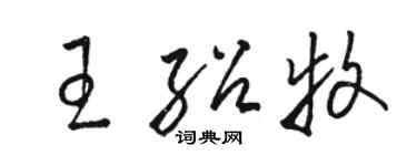 駱恆光王紹牧草書個性簽名怎么寫
