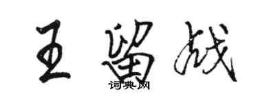 駱恆光王留戰行書個性簽名怎么寫