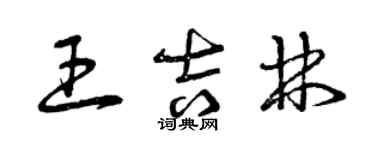 曾慶福王吉林草書個性簽名怎么寫