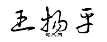 曾慶福王揚平草書個性簽名怎么寫