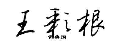 王正良王彩根行書個性簽名怎么寫