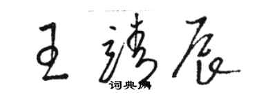 駱恆光王靖辰草書個性簽名怎么寫