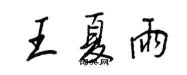 王正良王夏雨行書個性簽名怎么寫