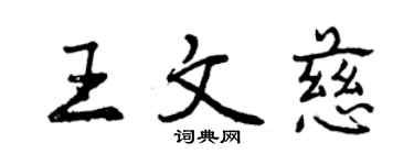 曾慶福王文慈行書個性簽名怎么寫