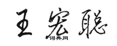 駱恆光王宏聰行書個性簽名怎么寫