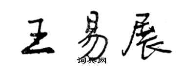 曾慶福王易展行書個性簽名怎么寫