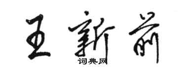 駱恆光王新前行書個性簽名怎么寫