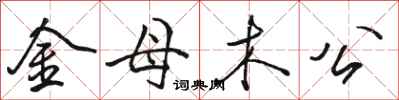 駱恆光金母木公行書怎么寫