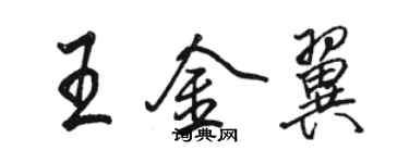 駱恆光王金翼行書個性簽名怎么寫