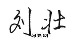駱恆光劉壯行書個性簽名怎么寫