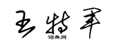 朱錫榮王特軍草書個性簽名怎么寫