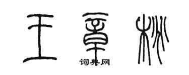 陳墨王章桃篆書個性簽名怎么寫
