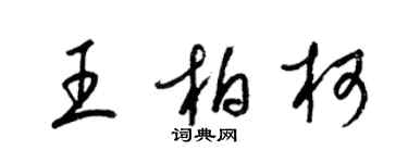 梁錦英王柏柯草書個性簽名怎么寫