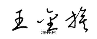 梁錦英王金旗草書個性簽名怎么寫