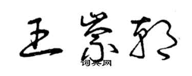 曾慶福王崇朝草書個性簽名怎么寫