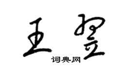 梁錦英王翌草書個性簽名怎么寫