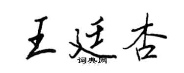 王正良王廷杏行書個性簽名怎么寫