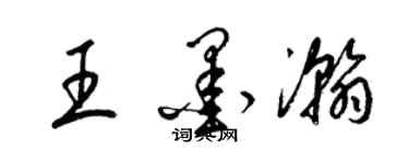 梁錦英王墨瀚草書個性簽名怎么寫