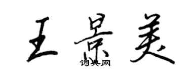 王正良王景美行書個性簽名怎么寫