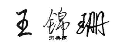 駱恆光王錦珊行書個性簽名怎么寫