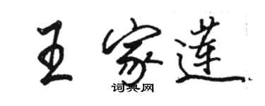 駱恆光王家蓮行書個性簽名怎么寫