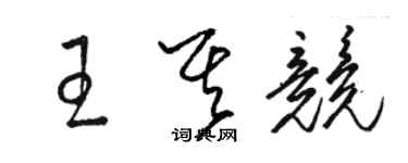 駱恆光王其競草書個性簽名怎么寫