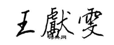 王正良王獻雯行書個性簽名怎么寫