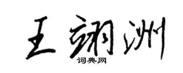 王正良王翊洲行書個性簽名怎么寫