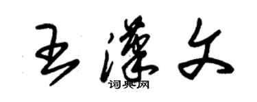 朱錫榮王漢文草書個性簽名怎么寫