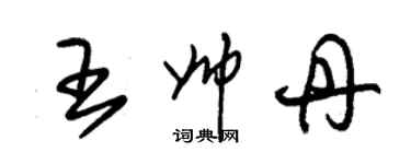 朱錫榮王帥丹草書個性簽名怎么寫