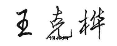 駱恆光王克樺行書個性簽名怎么寫