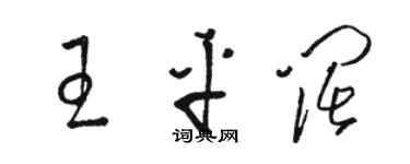 駱恆光王平闊草書個性簽名怎么寫