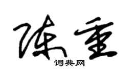 朱錫榮陳重草書個性簽名怎么寫