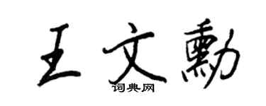 王正良王文勛行書個性簽名怎么寫