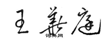 駱恆光王華庭草書個性簽名怎么寫