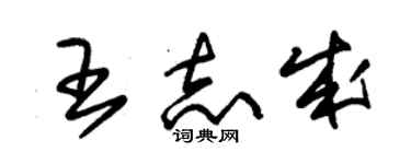 朱錫榮王志成草書個性簽名怎么寫