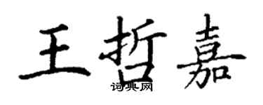 丁謙王哲嘉楷書個性簽名怎么寫