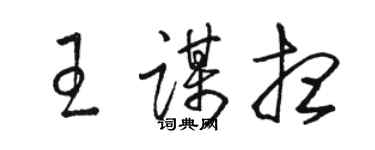 駱恆光王謀想草書個性簽名怎么寫