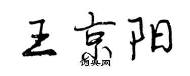 曾慶福王京陽行書個性簽名怎么寫