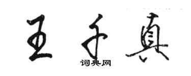 駱恆光王千真行書個性簽名怎么寫